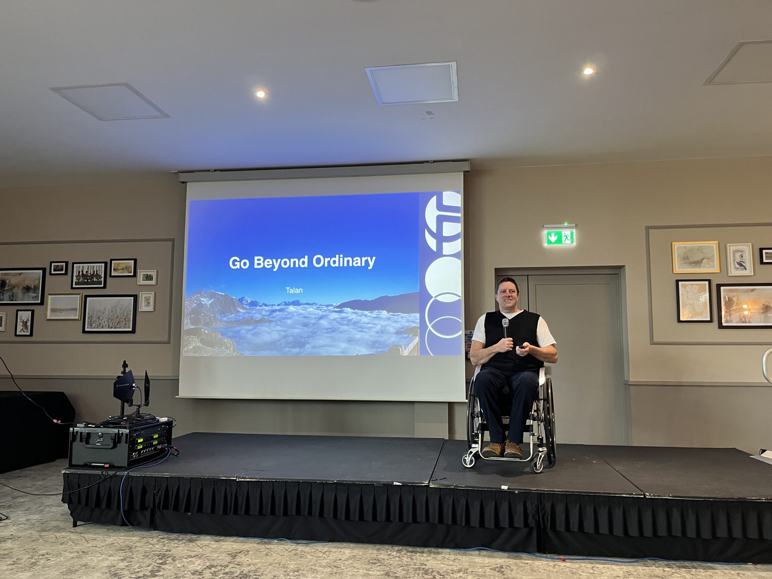 Speaker Talan Skeels on the stage